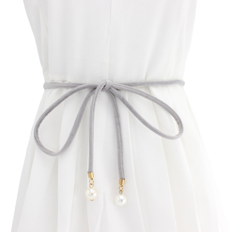 Thắt Lưng Dây Mảnh Đính Ngọc Trai Màu Trắng Thời Trang Mùa Hè Cho Nữ