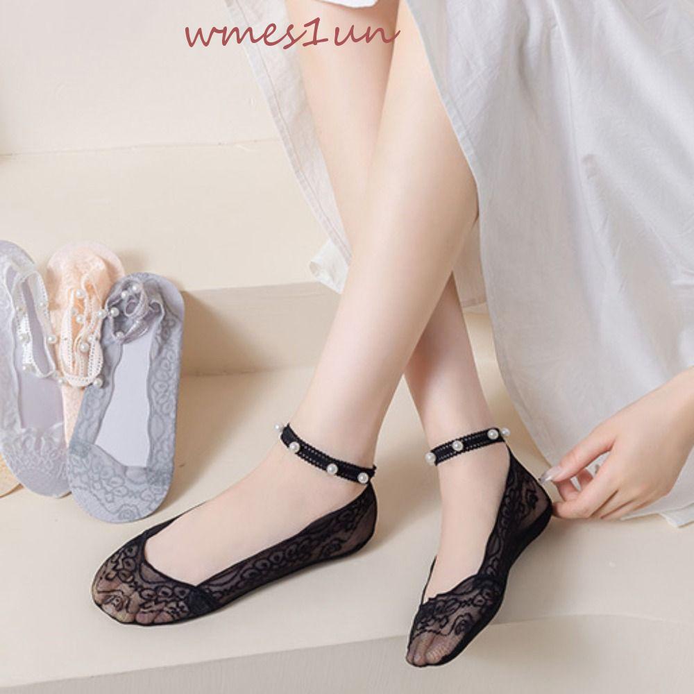 Vớ Ren Rỗng Thoáng Khí Thoải Mái Thời Trang WMES15H Vớ Thuyền Họa Tiết Dễ Thương