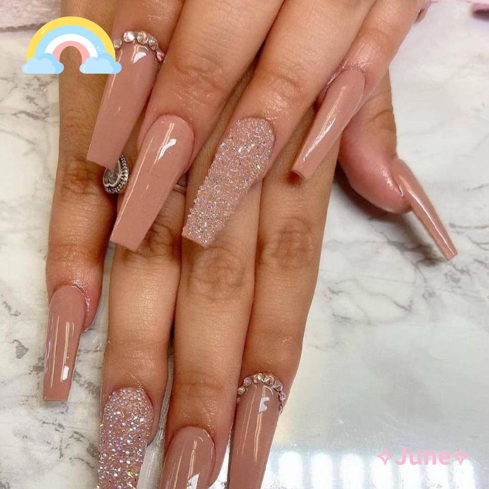 Bộ 24 Móng Tay Giả Dùng Trang Trí Nghệ Thuật DIY|Búp Bê Ballerina PInk Ballerina Dễ Thương Xinh Xắn