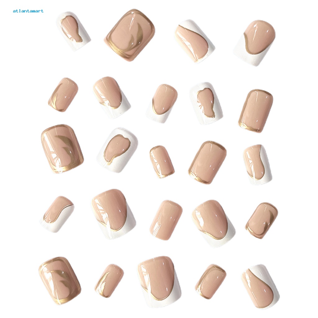 Túi Đựng Đồ Dùng Cao Cấp Tiện Dụng| 1 Bộ Móng Tay Giả Che Phủ Toàn Diện Không Phai Màu Kèm Keo Dán Trang Trí Móng Tay Ngắn Đơn Giản Cho Salon