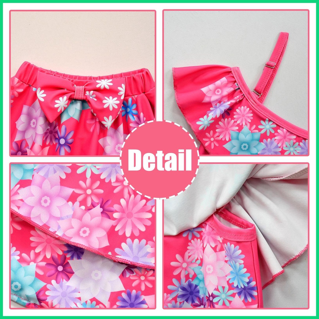 Bộ Đồ Bơi Tankini Hai Mảnh Mềm Mại Nhiều Kích Cỡ Có Thể Điều Chỉnh Cho Bé Gái