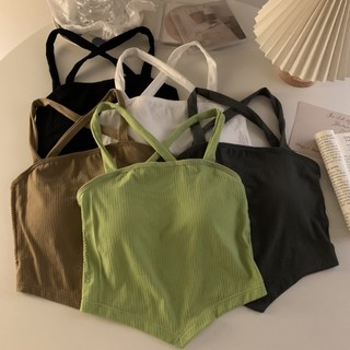 Áo Croptop Hai Dây Có Mút Nâng Ngực Thời Trang Quyến Rũ Cho Nữ