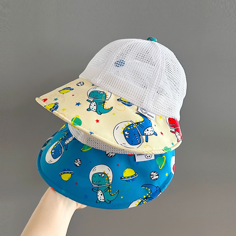 Nón Tai Bèo Vành Rộng Phối Lưới Thoáng Khí Thời Trang Mùa Hè Cho Bé
