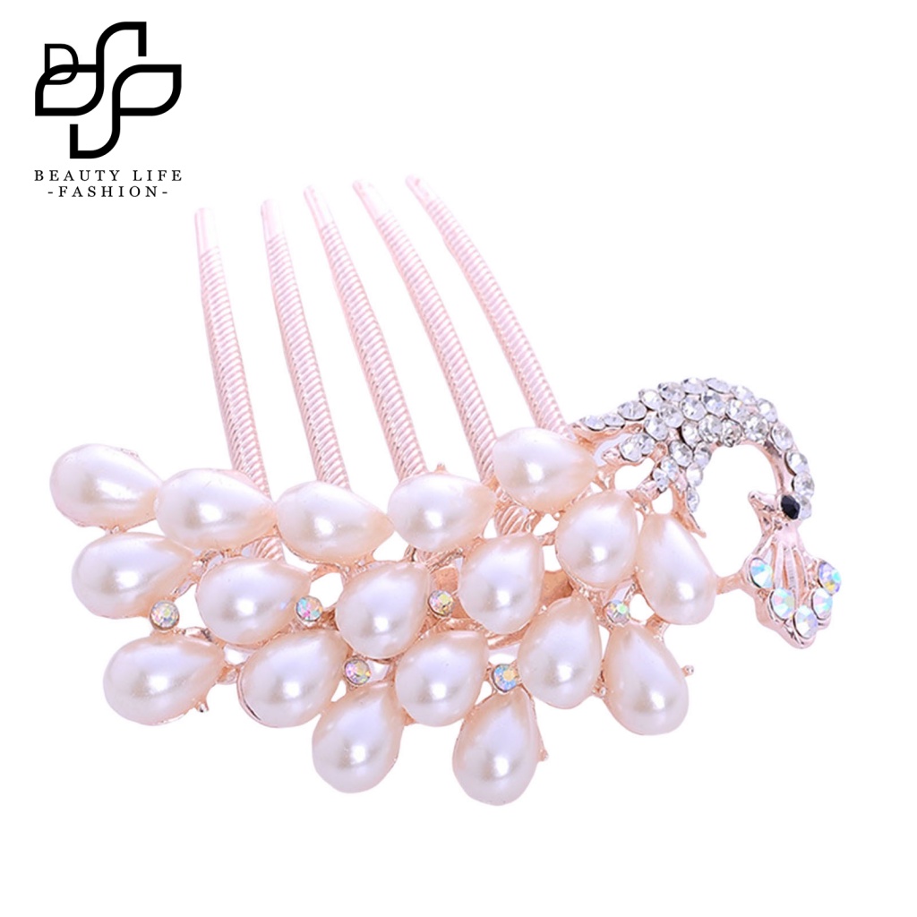 Lược Cài Tóc Đính Đá Lấp Lánh Dễ Sử Dụng