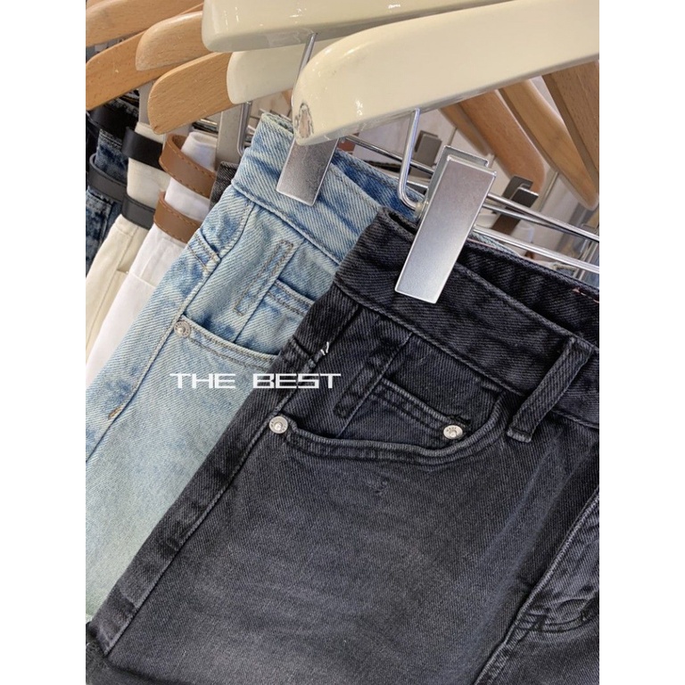 Quần Short Denim Lưng Cao Ống Rộng Thời Trang Mùa Hè Hàn Quốc 2023