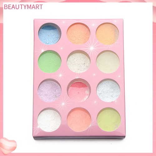 Bộ 12 Hộp Bột Dạ Quang Lấp Lánh Dùng Trang Trí Móng Tay Nghệ Thuật DIY