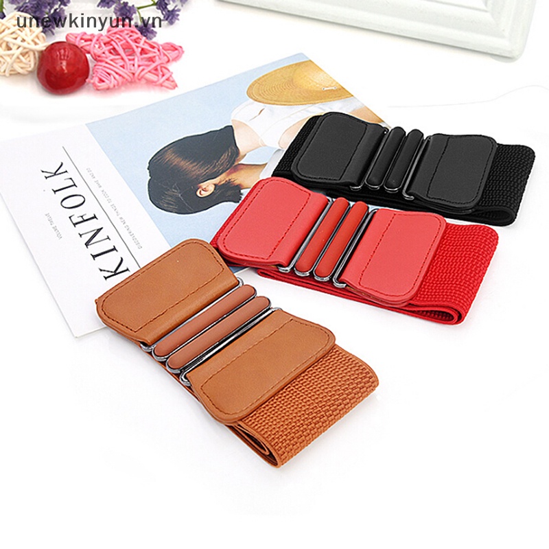 Thắt Lưng Co Giãn Bản Rộng Phối Khóa Thời Trang Cho Nữ
