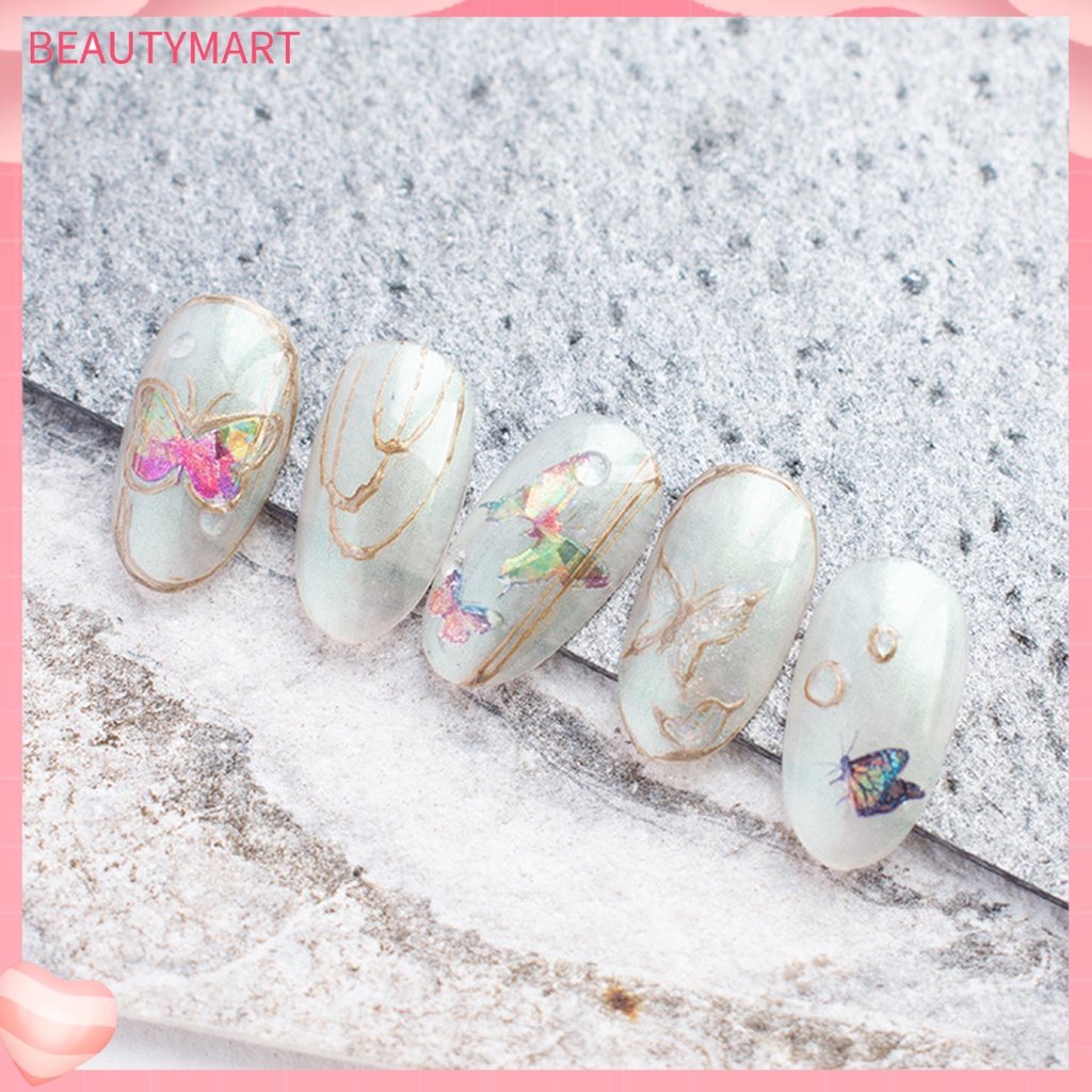 1 Tấm Sticker Dán Móng Tay Tự Dính Không Phai Họa Tiết Bướm Trang Trí Tiệc