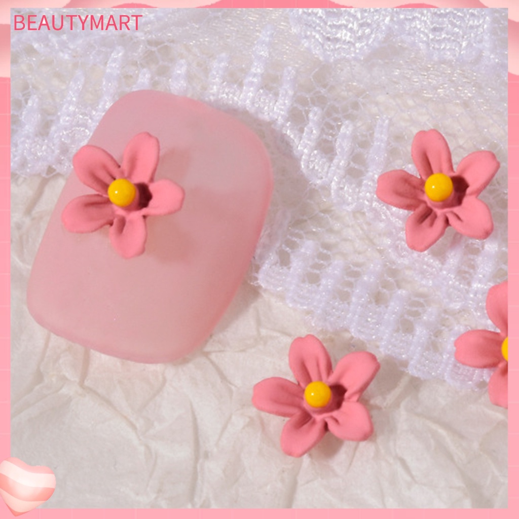 Bộ 5 Phụ Kiện Trang Trí Móng Tay Hình Hoa 3D Bằng Hợp Kim Đa Năng Quyến Rũ Dành Cho Nữ