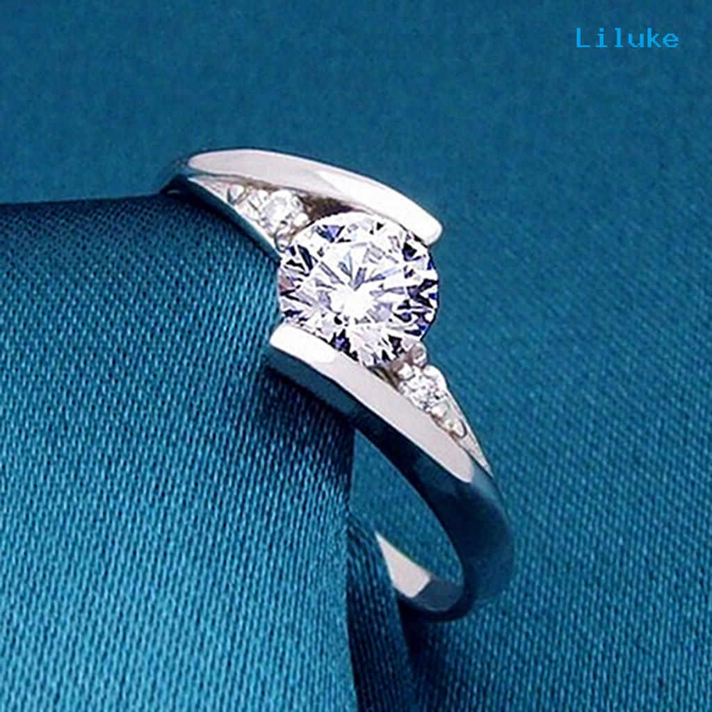 Nhẫn Mạ Bạc Đính Đá Zircon Thời Trang Cho Nữ