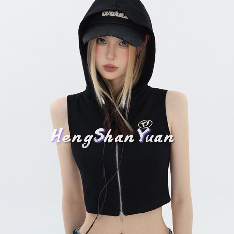 Áo Hoodie Không Tay Thời Trang Mùa Hè Dễ Phối Đồ Dành Cho Nữ