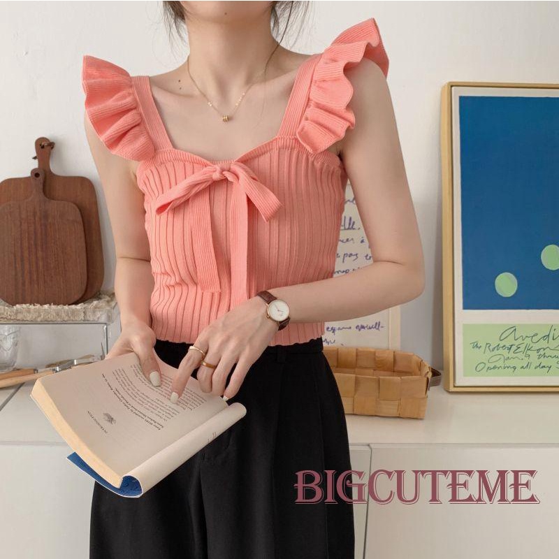 Áo Croptop Sát Nách Nhún Bèo Màu Sắc Đơn Giản Thời Trang Mùa Hè Cho Nữ