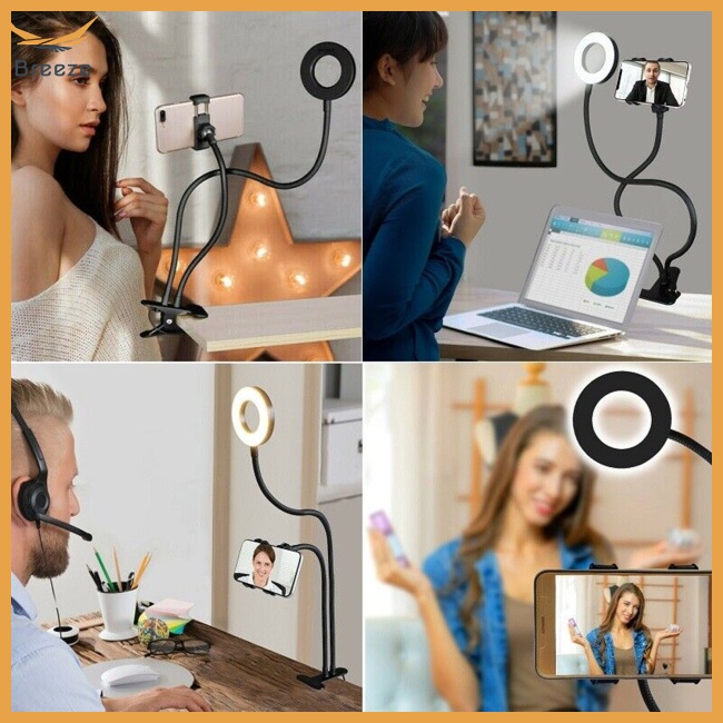 Vòng Đèn Led 12w 3 Mức Độ Kẹp Điện Thoại Di Động Hỗ Trợ Chụp Ảnh Tự Sướng