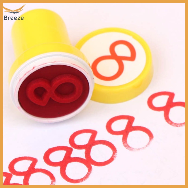 Bộ 10 Con Dấu Số 0-9 Nhanh Khô Hình Tròn Dễ Thương Trang Trí Album Ảnh Diy