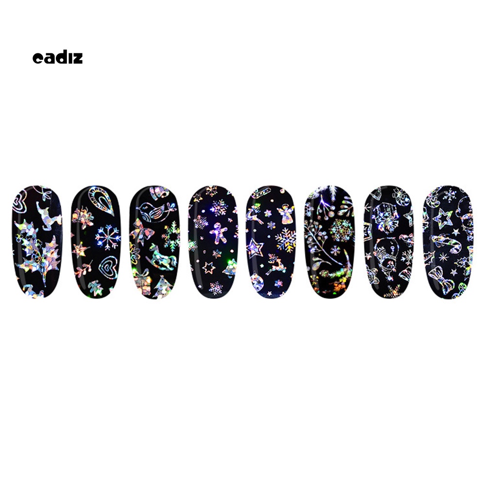 Miếng Dán Trang Trí Móng Tay Họa Tiết Bông Tuyết Giáng Sinh Xinh Xắn