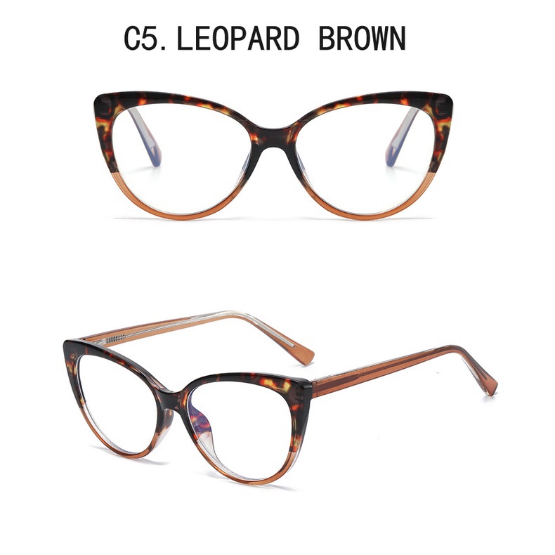 Kính Mát Mắt Mèo TR90 Chống Ánh Sáng Xanh Trong Suốt Phong Cách Cổ Điển Cho Nữ