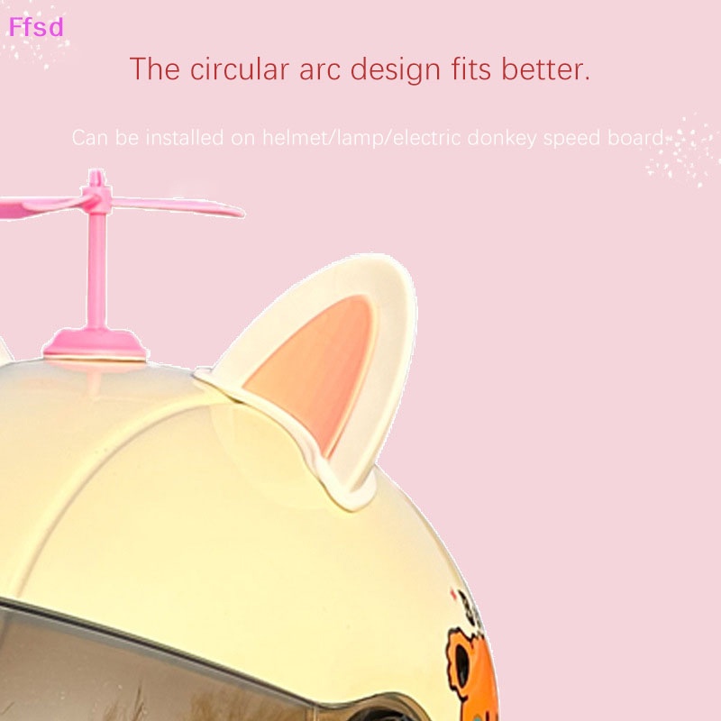 {Ffsd} Bộ 2 Sticker Dán Trang Trí Xe Hơi / Mũ Bảo Hiểm Hình Tai Mèo Dễ Thương