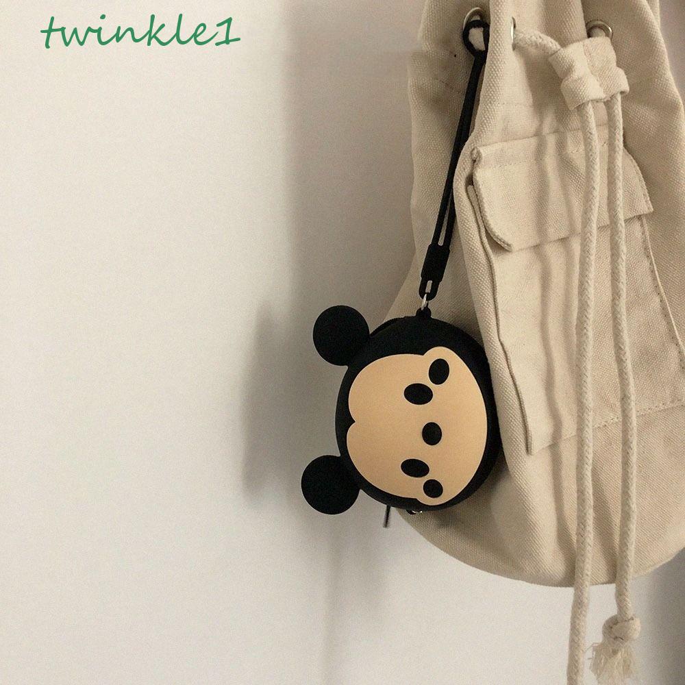 Ví Đựng Tiền Xu Bằng Silicon Họa Tiết Hoạt Hình Mickey Lấp Lánh Dễ Thương