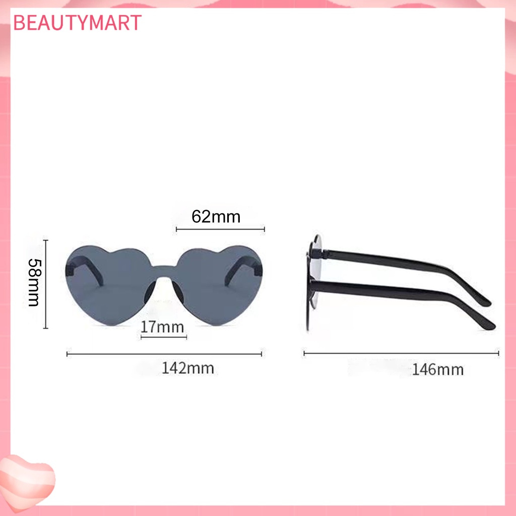 Kính Mát Hình Trái Tim Màu Trơn Trong Suốt Thời Trang Cho Nữ