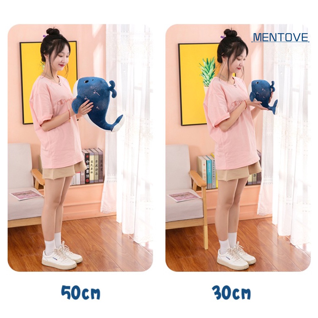 Đồ chơi nhồi bông Hình Cá Voi Bằng Cotton PP Mềm Mại Kích Thước 30 / 50cm Trang Trí Phòng Ngủ