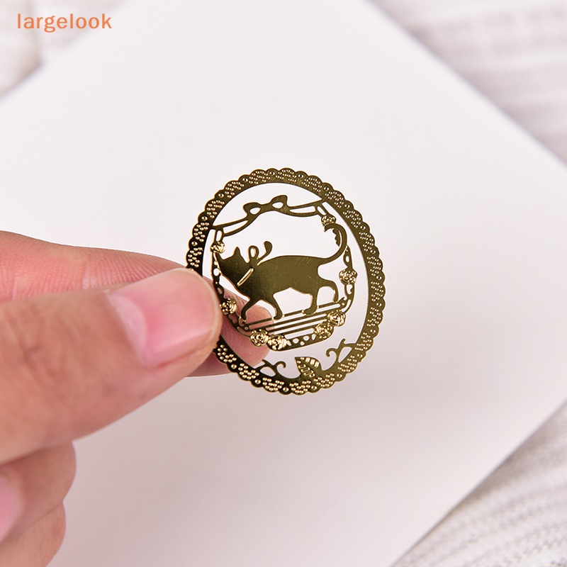 Thẻ Đánh Dấu Trang Sách Hình Mèo Bằng Kim Loại Dễ Thương