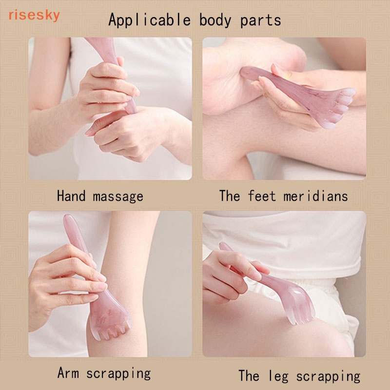 Lược Chải Mát Xa Gua Sha Bằng Nhựa Resin Sáp Ong Năm Cánh