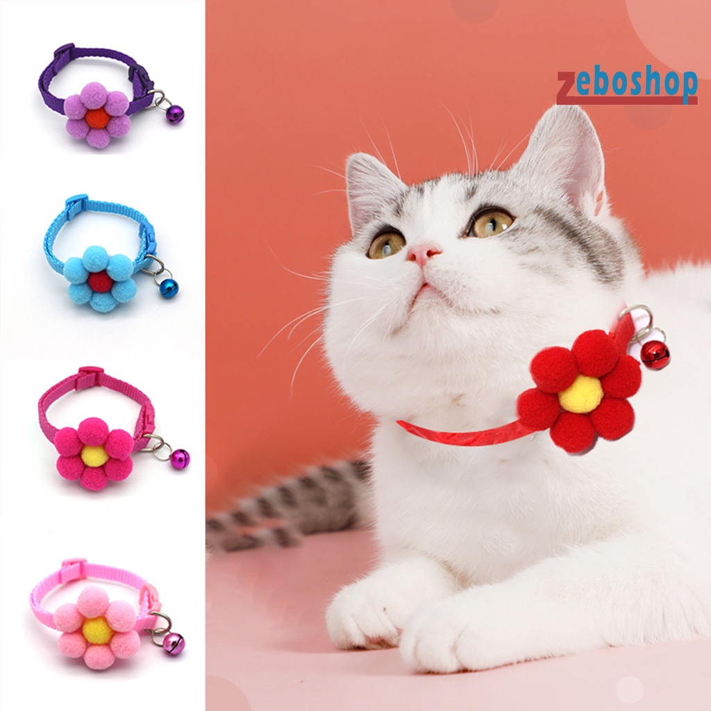Vòng Cổ Hoa 3D Thoáng Khí Thả Nhanh Có Chuông Cho Thú Cưng
