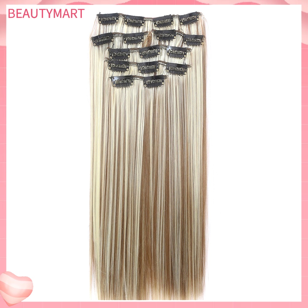 Bộ Tóc Giả Dài / Xoăn / Thẳng Kèm 16 Kẹp Thời Trang Dành Cho Nữ