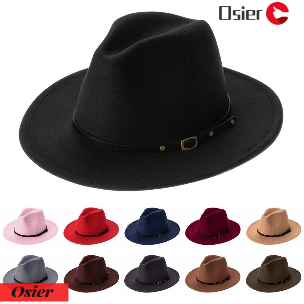 1 Mũ Fedora Vải Nỉ Cài Khóa Thắt Lưng Kiểu Vintage Thời Trang Thu Đông