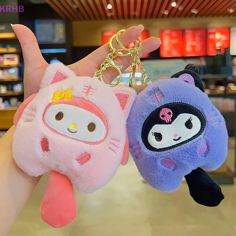 Móc Chìa Khóa Hình Thú Nhồi Bông Kuromi Cinnamoroll Mềm Mại Dễ Thương Mới