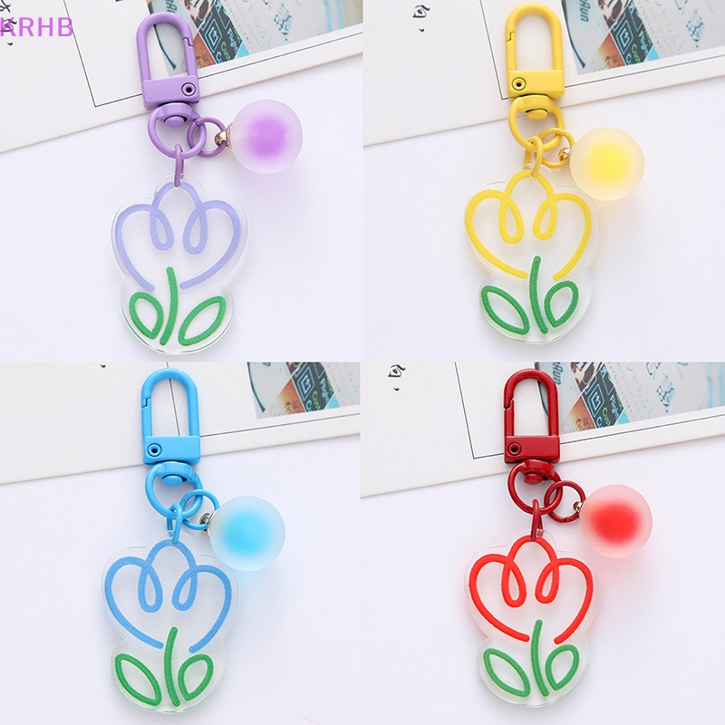 Móc Khóa Hình Hoa Tulip Bằng Acrylic Nhiều Màu Độc Đáo Thời Trang Cho Nữ Mới