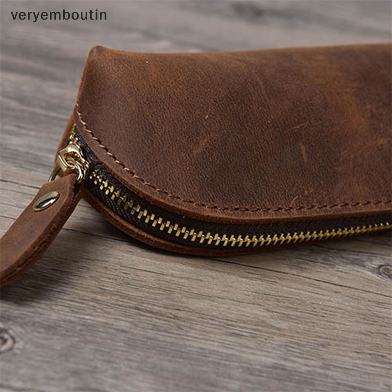 Túi Đựng Bút Bằng Da Sức Chứa Lớn Phong Cách Retro