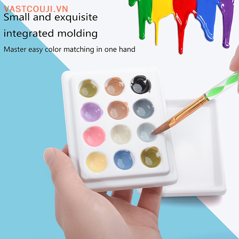 Khay Đựng Màu Nước Bằng Gốm Sứ Có Nắp Đậy Tiện Dụng