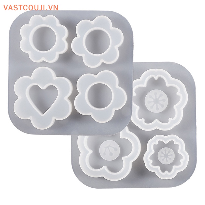 Khuôn Silicone Làm Mặt Dây Chuyền Hình Hoa / Trái Tim / Móc Khóa DIY
