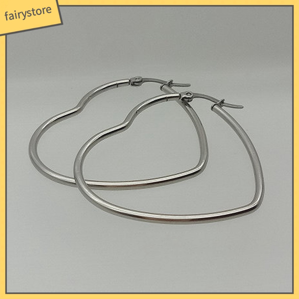 1 Đôi Bông Tai Tròn Màu Trơn Không Dễ Phai Thời Trang Dành Cho Nữ