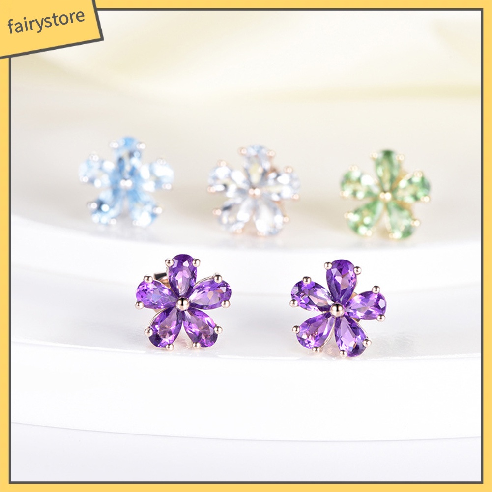 Đôi Khuyên Tai Hình Giọt Nước Đính Đá Zircon Thời Trang Cho Nữ