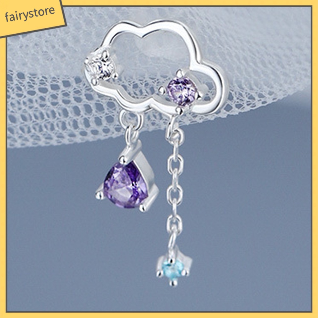 [FRO] 1 Đôi Bông Tai Hình Đám Mây Lấp Lánh Không Gây Dị Ứng Hợp Kim Thời Trang Cho Nữ