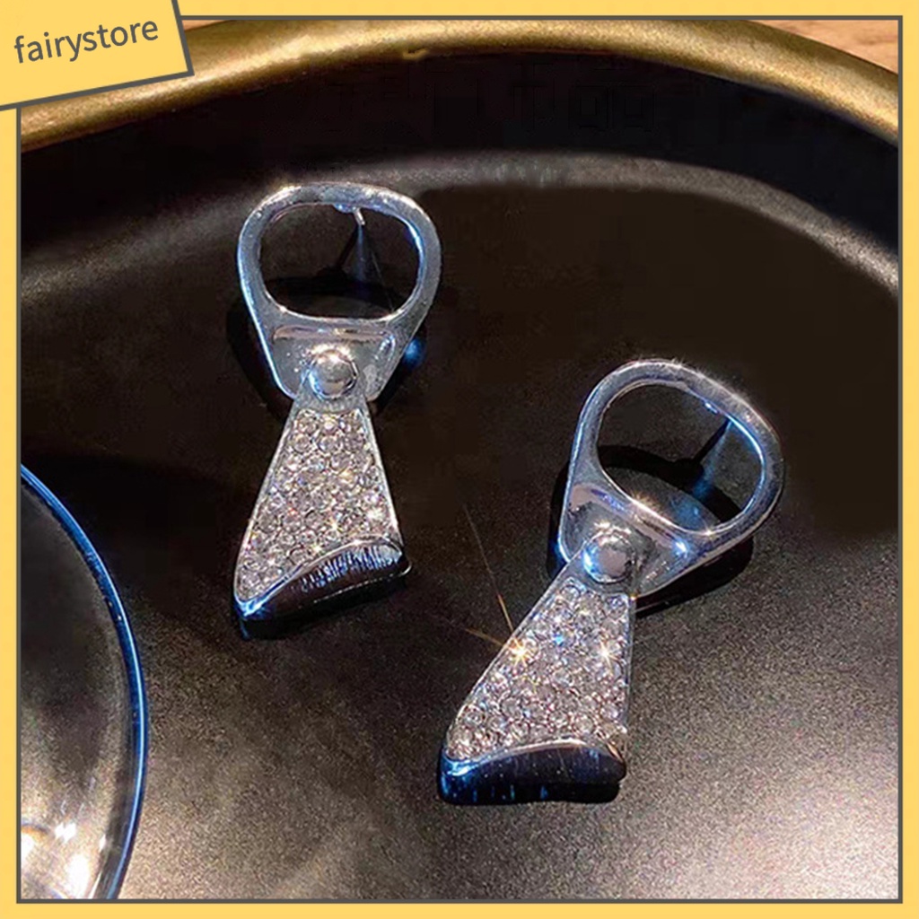 [FRO] 1 Đôi Bông Tai Hình Học Dạng Kéo Đính Kim Cương Giả Lấp Lánh Thu Hút Không Gây Dị Ứng Trang Sức Sáng Tạo Cho Nữ