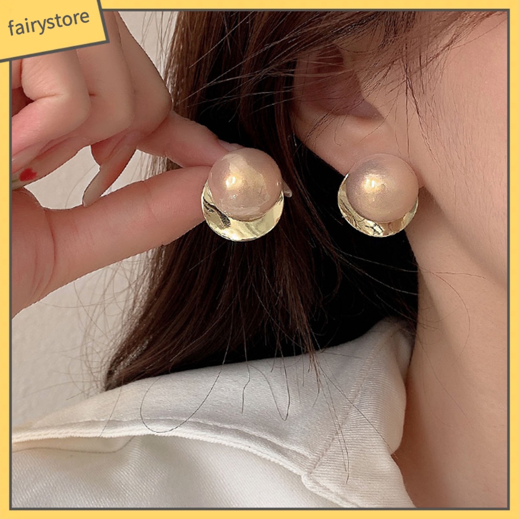 [FRO] 1 Đôi Bông Tai Đinh Tán Không Đau Dễ Sử Dụng Chống Mài Mòn Đính Ngọc Trai Nhân Tạo Đơn Giản