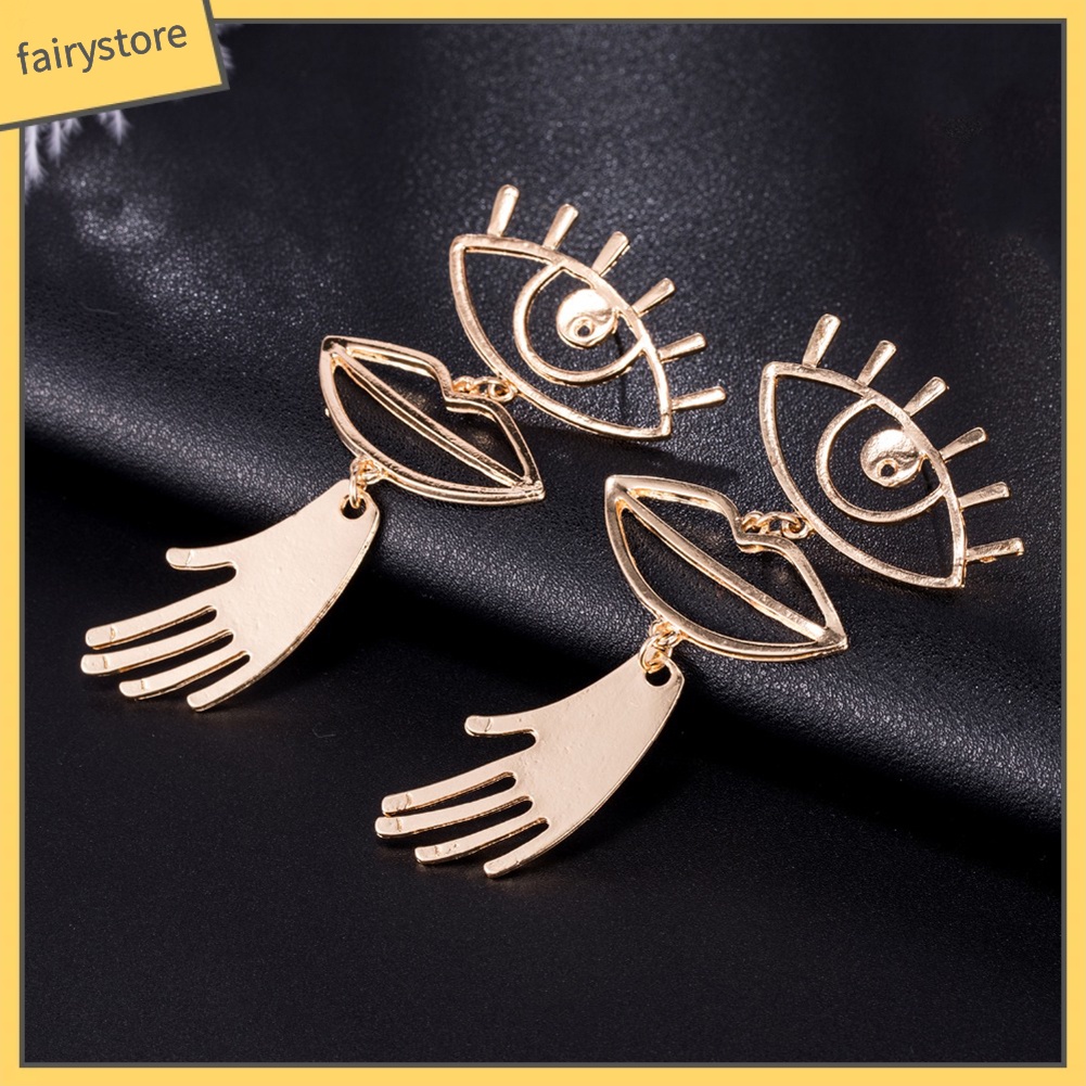 Bông Tai Dáng Dài Hình Đôi Môi / Bàn Tay Ngộ Nghĩnh Cho Nữ