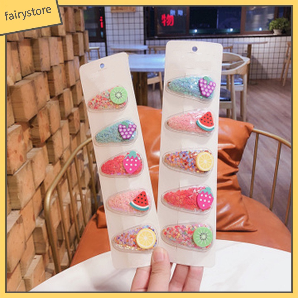 Kẹp Tóc Cát Chảy Hình Giọt Nước Trong Suốt Cho Bé Gái