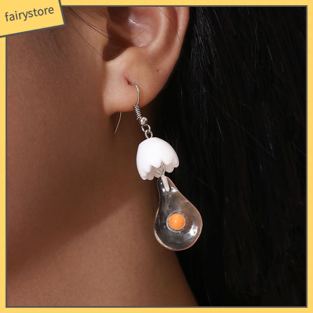 [FRO] 1 Đôi Bông Tai Hình Quả Trứng Vỡ Dễ Thương Trọng Lượng Nhẹ Phù Hợp Sử Dụng Hàng Ngày Cho Nữ