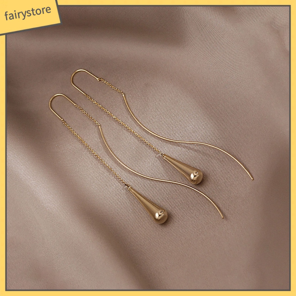 1 Đôi Bông Tai Hình Học Dáng Dài Phong Cách Hàn Quốc Thanh Lịch Dành Cho Nữ