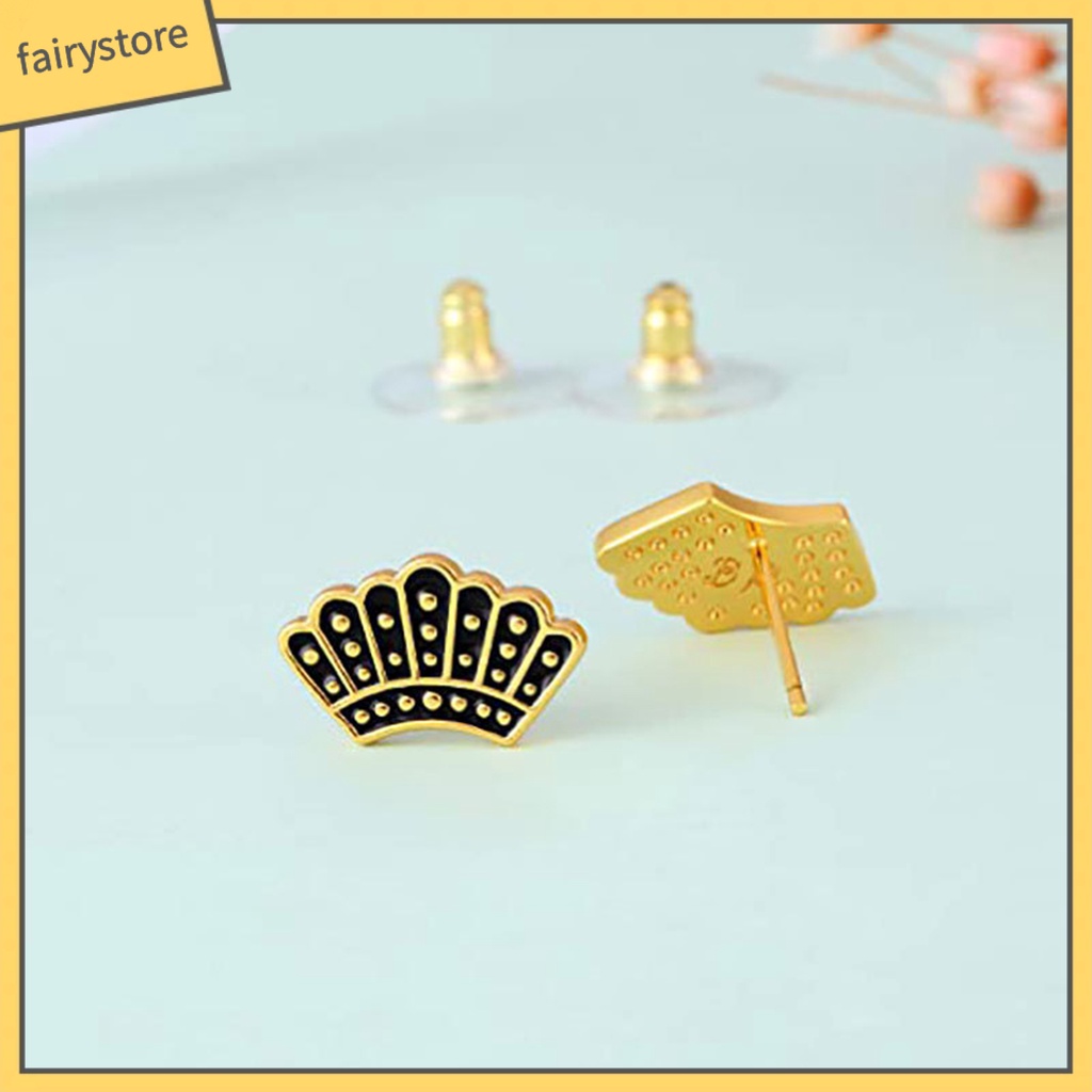 1 Đôi Bông Tai Hình Quạt Thời Trang Dành Cho Nữ