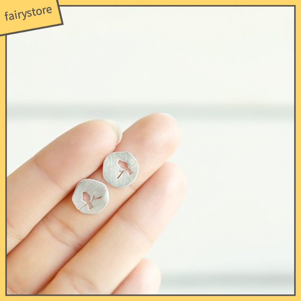 Bông Tai Hình Chim Và Nhánh Cây Rỗng Dễ Thương Cho Nữ