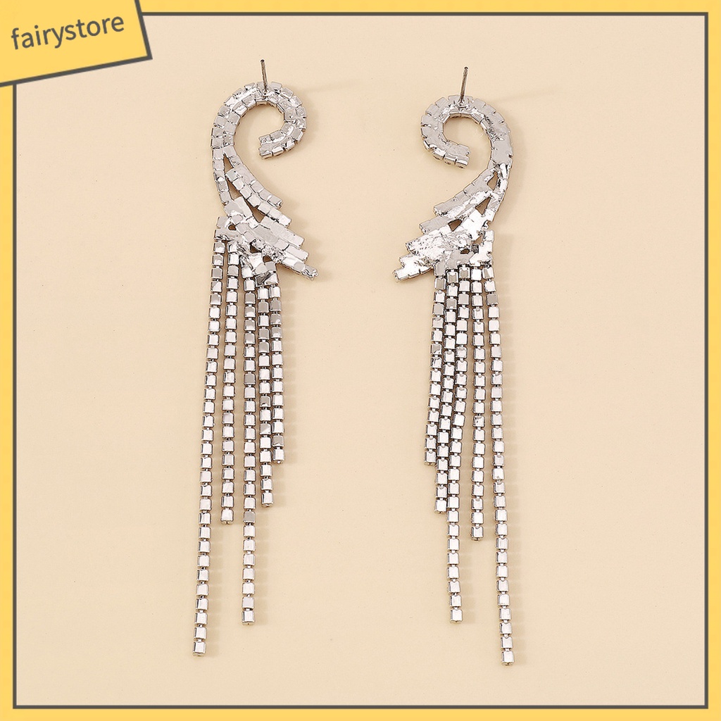 1 Đôi Bông Tai Dáng Dài Đính Đá Phong Cách Bohemian Thời Trang Sang Trọng