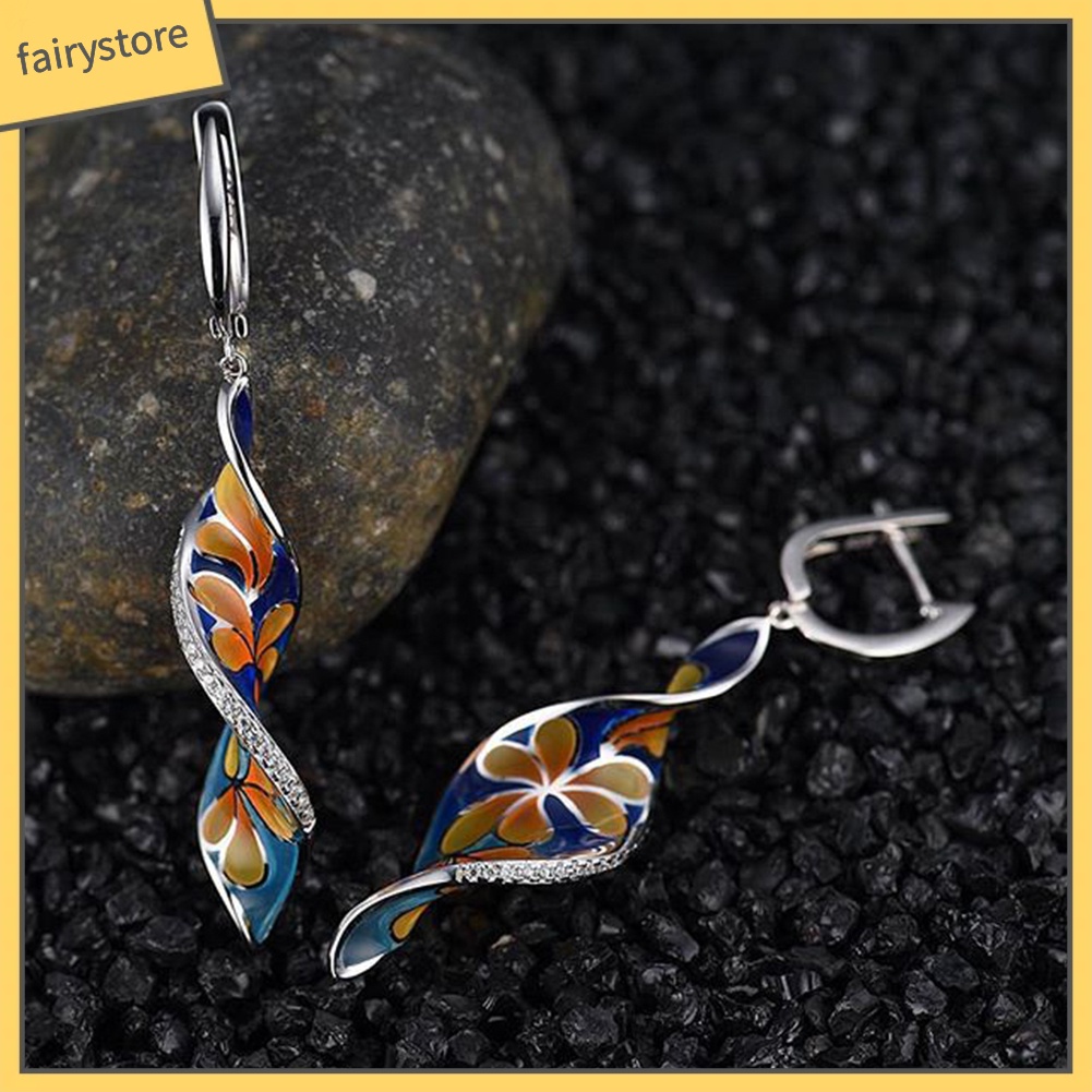 Bông Tai Dạng Xoắn Ốc Đính Đá Thời Trang Dành Cho Nữ