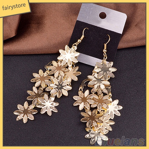 [FRO] Khuyên Tai Móc Hình Bông Tuyết Nhiều Lớp Bằng Hợp Kim Cổ Điển Sang Trọng Cho Nữ