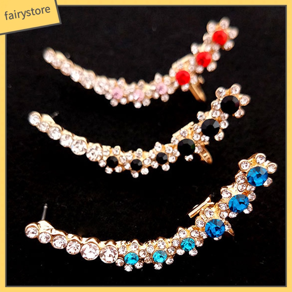 [FRO] 1 Khuyên Tai Tích Hợp Kẹp Đính Đá Hình Bông Tuyết Cho Nữ