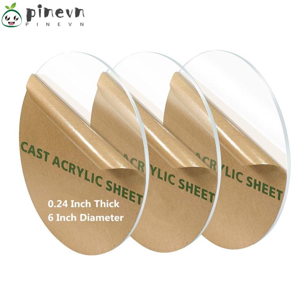 Set 3 Tấm Bảng Acrylic Tròn Đường Kính 6 Inch Dùng Để Làm Đồ Thủ Công DIY